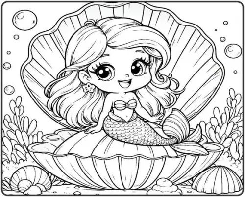 Livro de Colorir a Pequena Sereia - 50 Desenhos A5