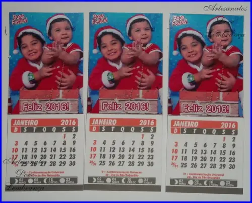 Mini Calendário 2016 Personalizado