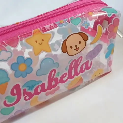 Necessaire / Estojo em Plástico Cristal Floral