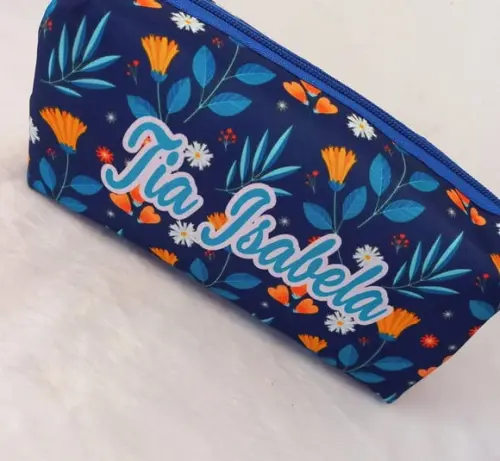 Necessaire / Estojo Floral Azul