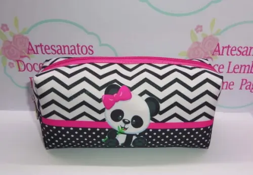 Necessaire / Estojo Panda Rosa