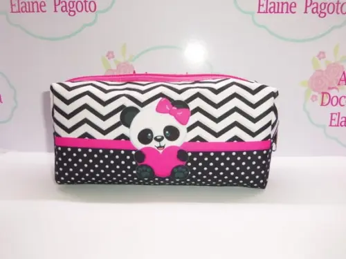 Necessaire / Estojo Panda Rosa