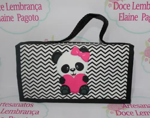 Necessaire com Divisórias Ursinha Panda
