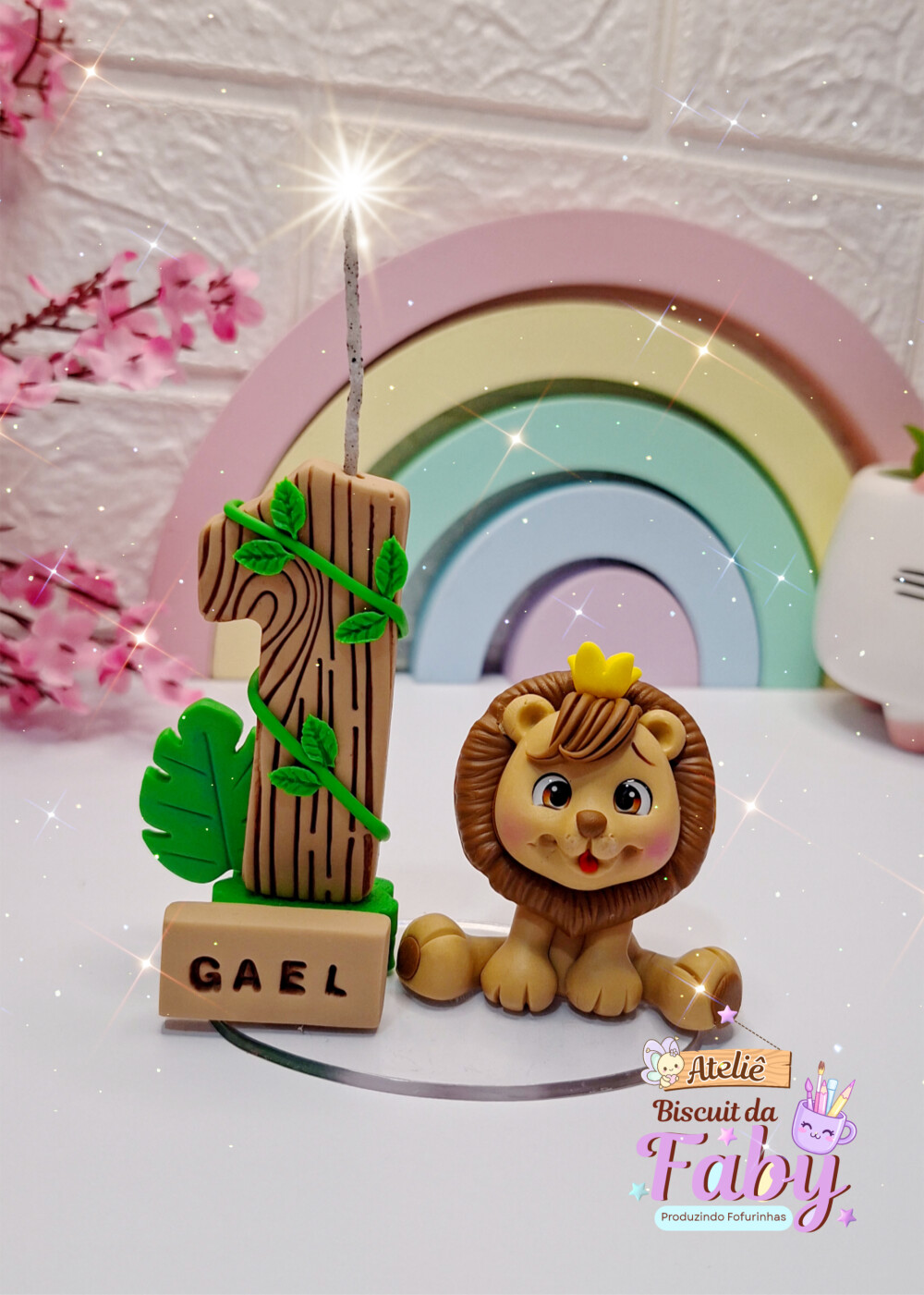 Vela de aniversário leãozinho