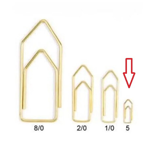 100 Mini Clipes Nr.5 Dourado Clips de Papel - Convite