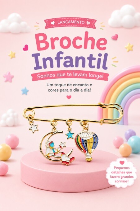 Broche Infantil Decorativo Enfeite Astronauta, Alfinete de Mochil