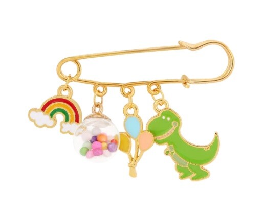 Broche Infantil Decorativo Enfeite Dragão, Alfinete de Mochila