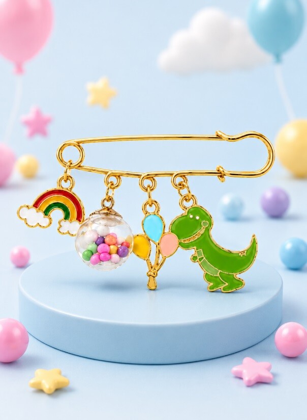 Broche Infantil Decorativo Enfeite Dragão, Alfinete de Mochila