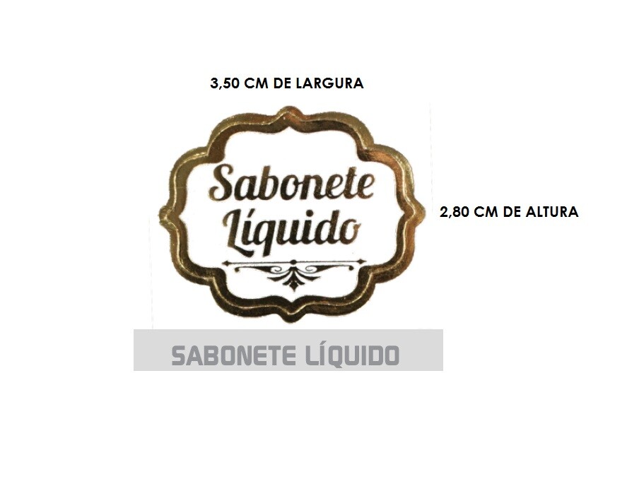 100 Rótulos Adesivo Dourado Etiqueta Sabonete Líquido Terral
