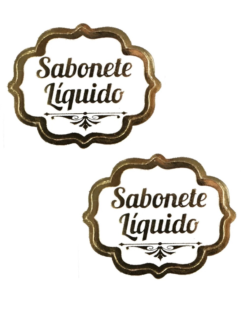 100 Rótulos Adesivo Dourado Etiqueta Sabonete Líquido Terral