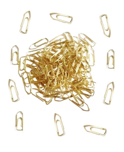 100 Mini Clipes Nr.5 Dourado Clips de Papel - Convite