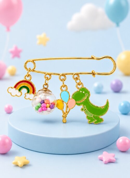 Broche Infantil Decorativo Enfeite Dragão, Alfinete de Mochila