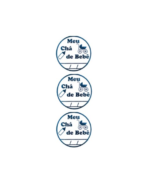 100 Etiquetas Rótulo Adesivo Azul Metalizado Meu Chá de Bebê