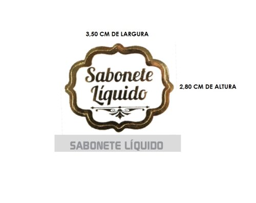 100 Rótulos Adesivo Dourado Etiqueta Sabonete Líquido Terral