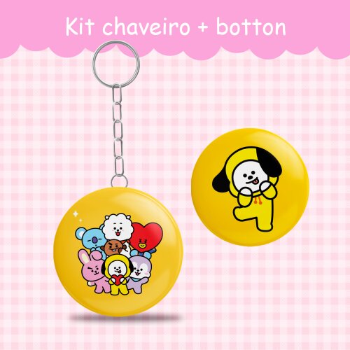 Chaveiro + botton BT21, BT2 KPOP ARMY, PIN fandom - FANMADE