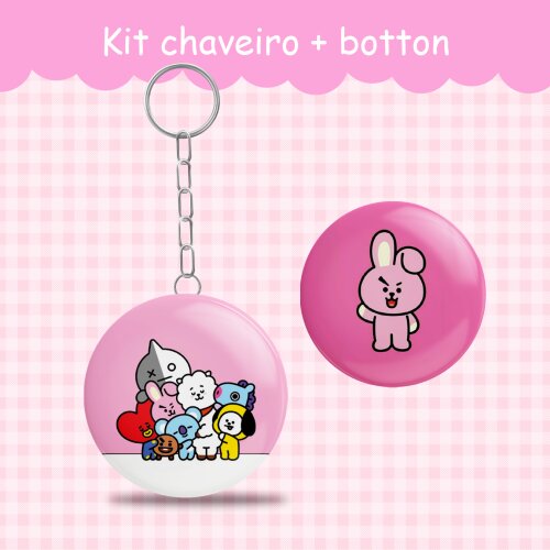 Chaveiro + botton BT21, BT2 KPOP ARMY, PIN fandom - FANMADE