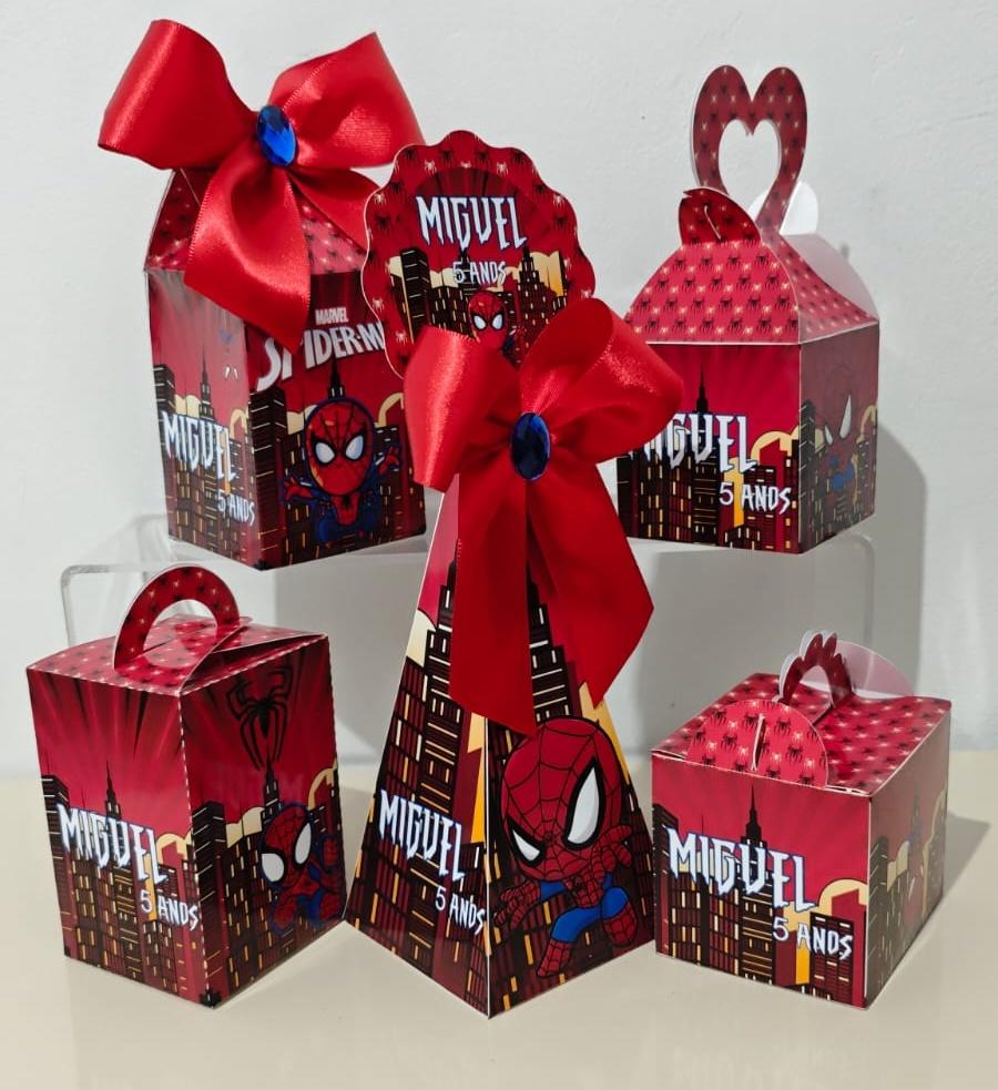 KIT 30 CAIXAS PERSONALIZADAS HOMEM ARANHA