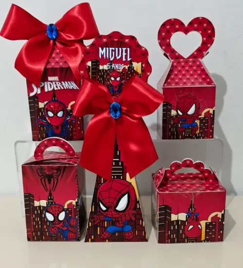 KIT 30 CAIXAS PERSONALIZADAS HOMEM ARANHA