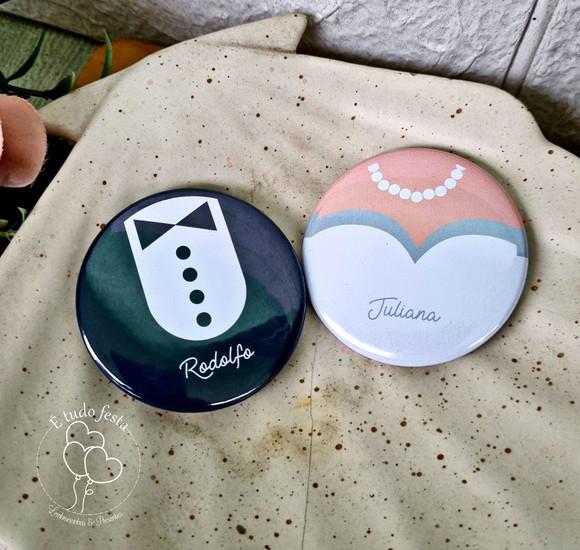 10 Espelho de Bolsa + 10 Abridor de Garrafas para Casamento