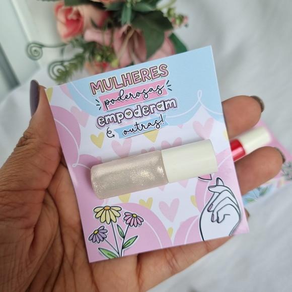 Mini Lip Gloss Labial com Cartão para o Dia da Mulher