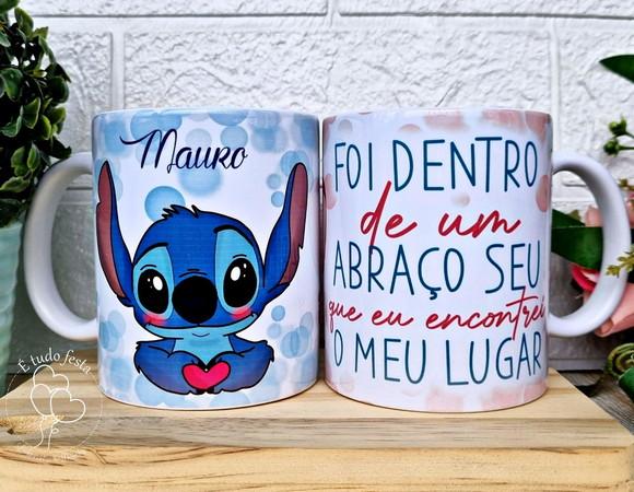 2 Caneca Personalizada Stitch e Angel