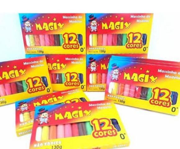 6 Pacote de Massinha de Modelar com 12 Cores Magix