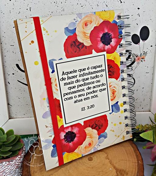 Agenda Personalizada Floral com Inicial do Nome