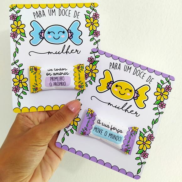 Balas Personalizadas + Card - Dia da Mulher