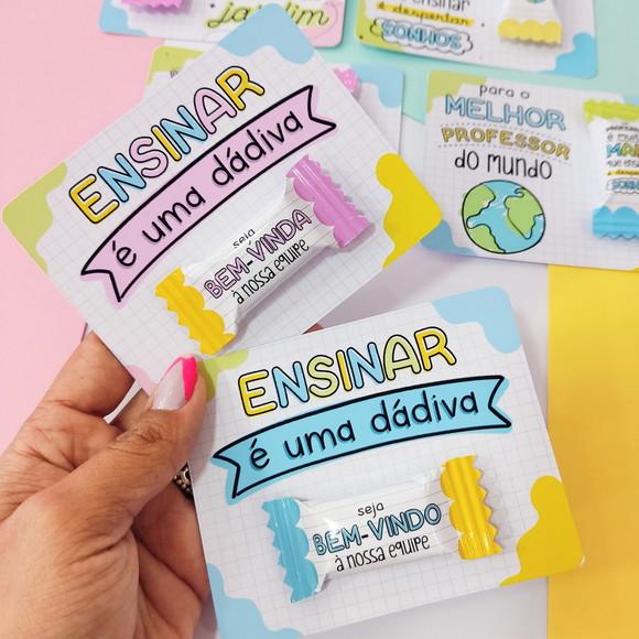Balas Personalizadas + Card - Volta as Aulas