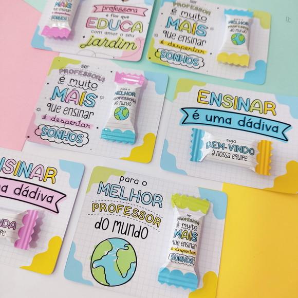 Balas Personalizadas + Card - Volta as Aulas
