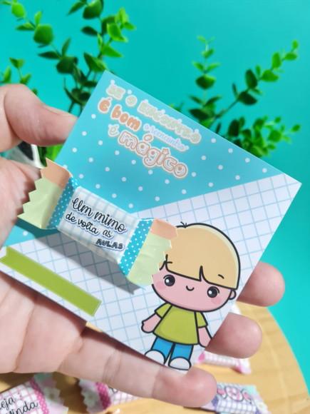 Balas Personalizadas + Card - Volta as Aulas