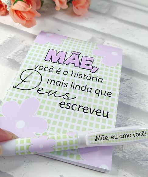 Bloquinho de Anotações + Caneta Dia das Mães