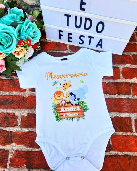Body Personalizado Mesversario Safari