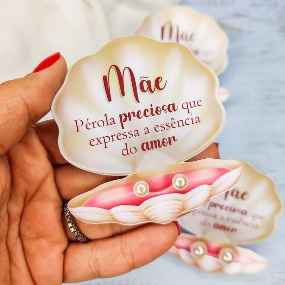 Brinco na Tag Concha Personalizado - Dia das Mães