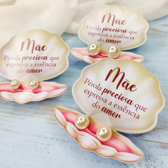 Brinco na Tag Concha Personalizado - Dia das Mães