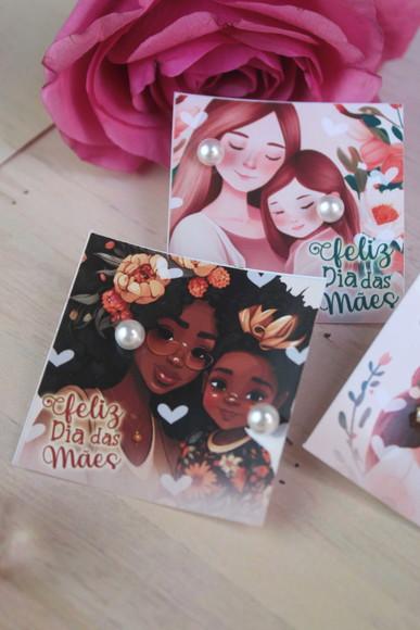 Brinco Pérola na Tag Personalizado -dia da Mães