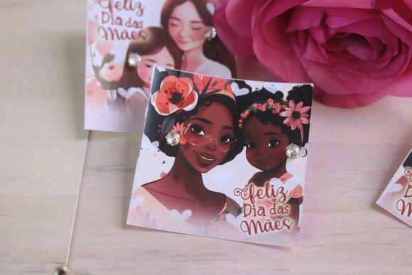 Brinco Pérola na Tag Personalizado -dia da Mães