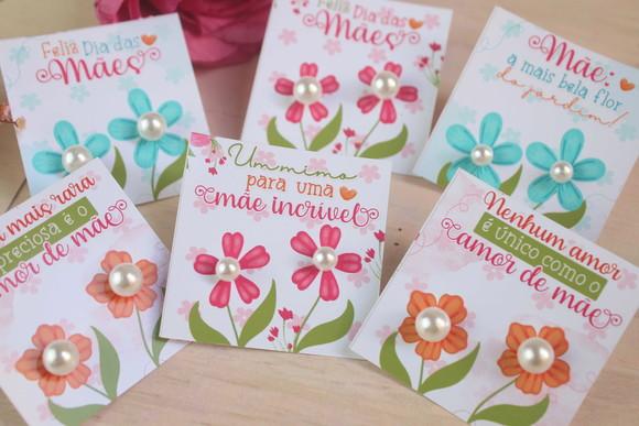 Brinco Pérola na Tag Personalizado Dia das Mães