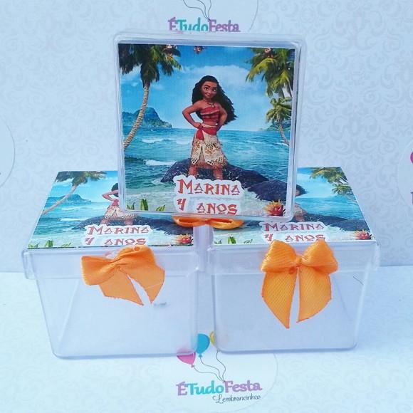 Caixinha Acrílica Personalizada Princesa Moana