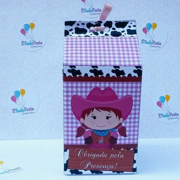 Caixinha de Milk a Fazendinha Rosa