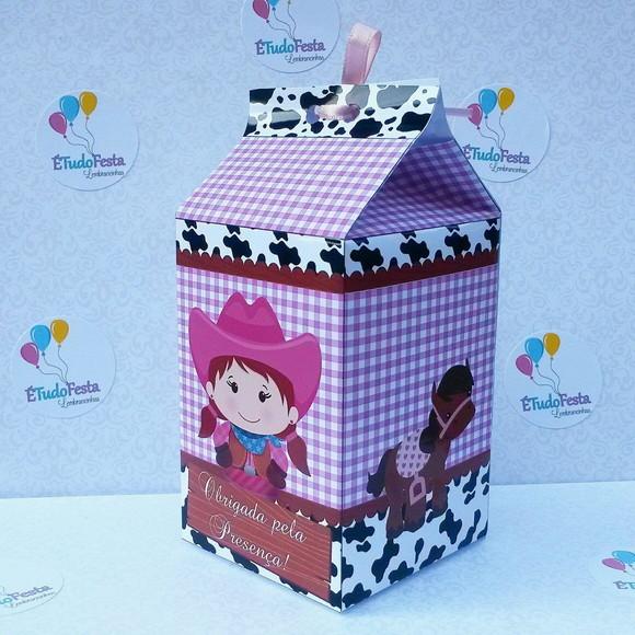 Caixinha de Milk a Fazendinha Rosa