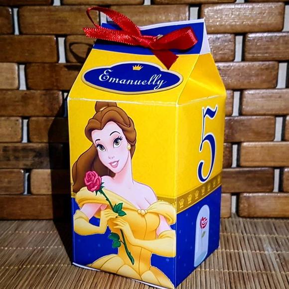 Caixinha de Milk Personalizada - a Bela e a Fera