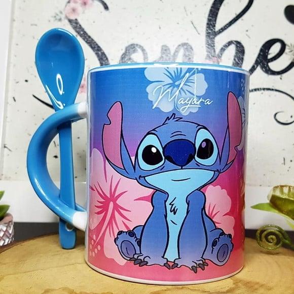 Caneca com Colher Personalizada Stitch Little