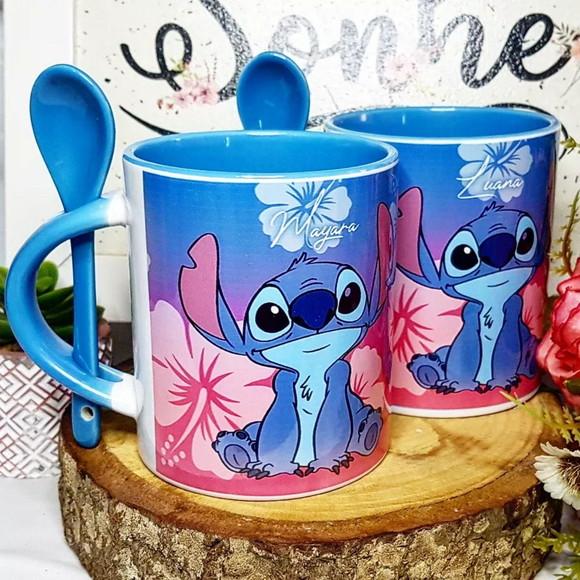 Caneca com Colher Personalizada Stitch Little