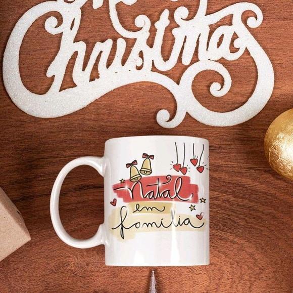 Caneca de natal - natal em familia