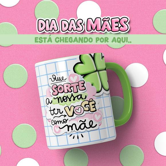 Caneca Dia das Mães com Alça Colorida