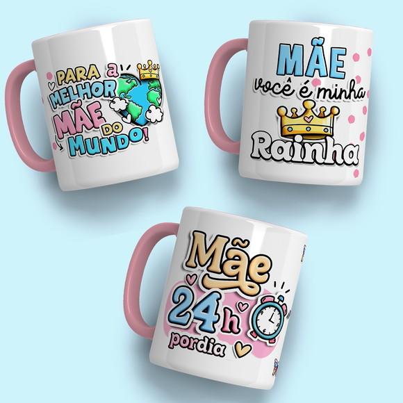 Caneca Dia das Mães com Alça Colorida