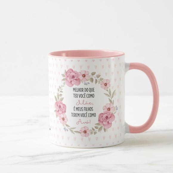 Caneca Dia das Mães com Alça Colorida