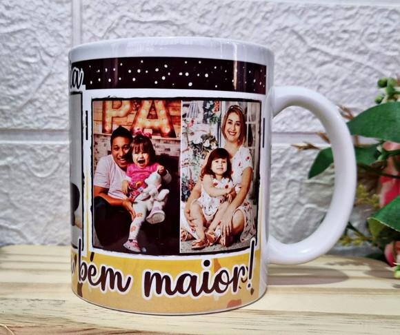 Caneca Familia com Foto ( 3 Fotos Retrospectiva)
