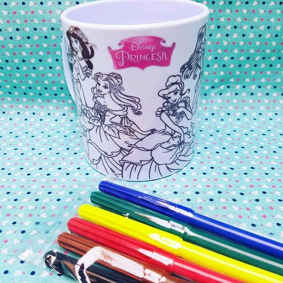 Caneca Personalizada para Colorir - Princesas